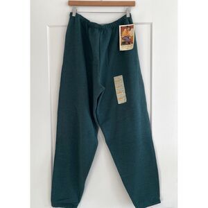 90s Vintage Fruit of the Loom Sweatpants Green Fleece Joggers Deadstock NWT XL